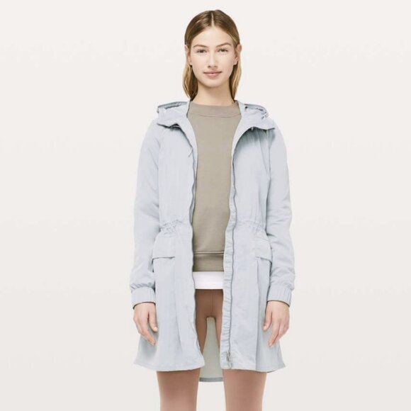 Lululemon Pack & Glyde Rain Jacket Water Resistant Windbreaker Travel Long Coat - Picture 2 of 16